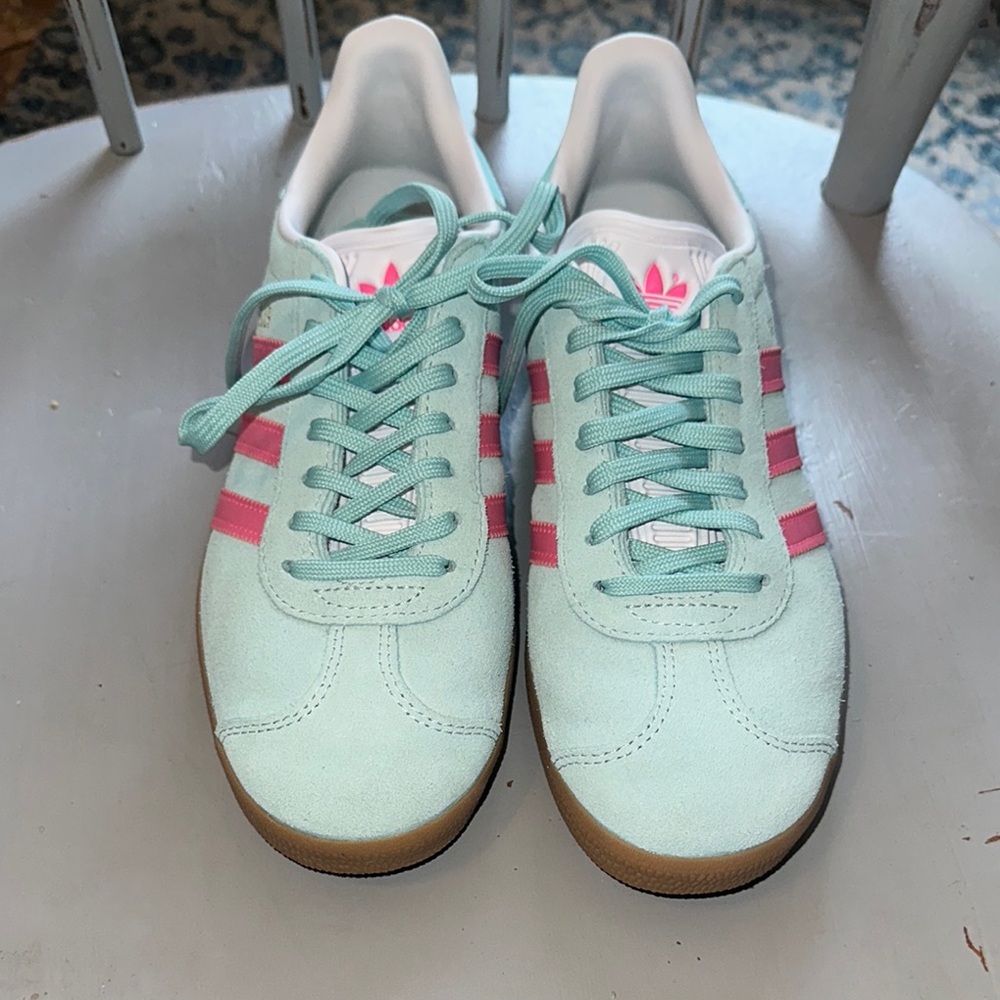 Adidas Mint Green and Pink Sneakers